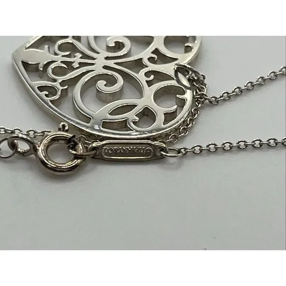 Tiffany & Co. Sterling Silver Enchant Heart Necklace - 20” - Picture 7 of 16